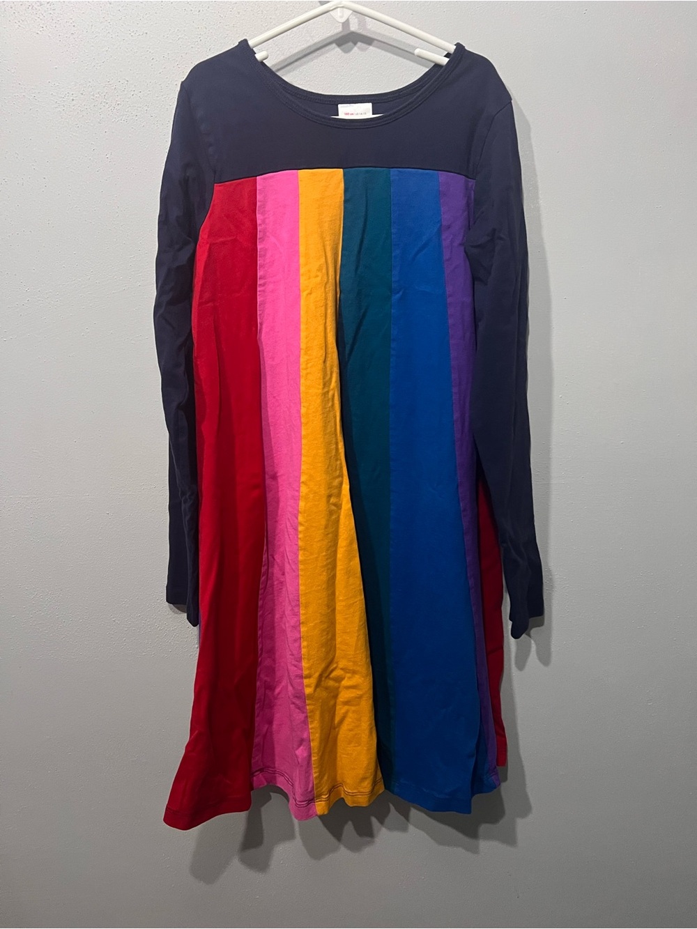 Hanna Andersson Long Sleeve Rainbow Dress 160 Sz 14-16 EUC